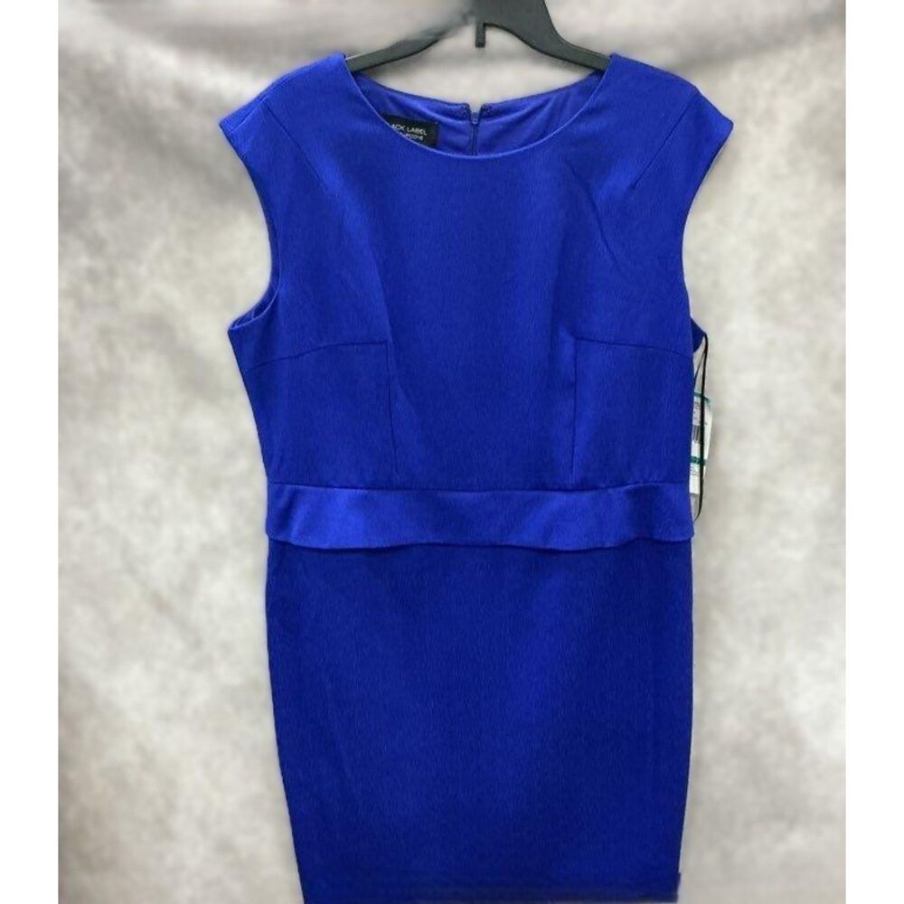 Black Label by Evan-Picone Electric Blue Polyester Dress Size 16 w/Tags